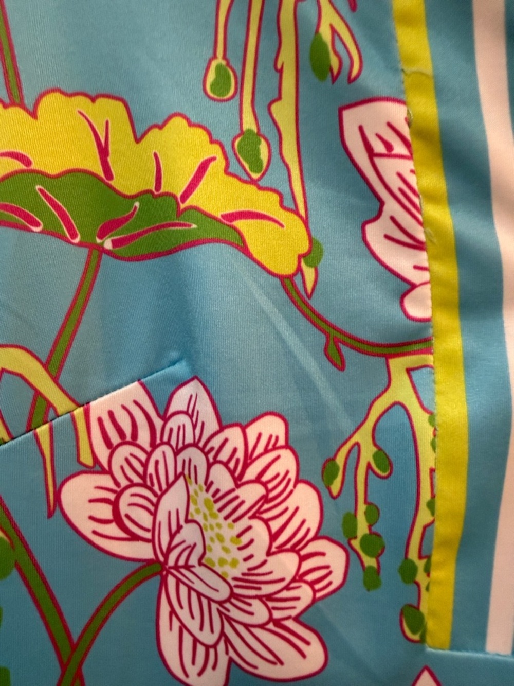 Gretchen Scott Designs Sky Blue Floral Shift Dress with Pink & Green Motif - Picture 6 of 9